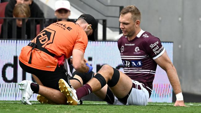 Tom Trbojevic down with a knee injury.