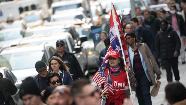 Trump supporters outside Trump Tower in New York. Picture: AFP.