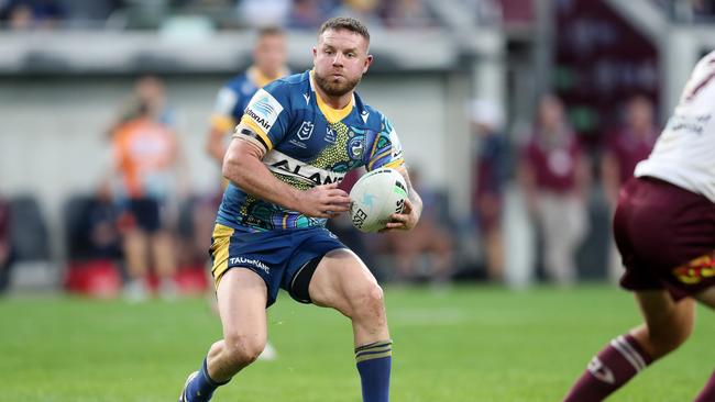 Brown is Parramatta’s most aggressive player. Digital image by Brett Costello/NRL Photos.