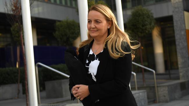 Executive General Manager of Commonwealth Private Marianne Perkovic leaving the banking services royal commission hearings into financial advice in April. Picture: AAP