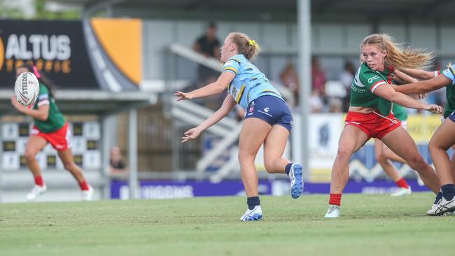 Paige Stagg playing against Wynnum Manly. Picture: Stephen Archer.