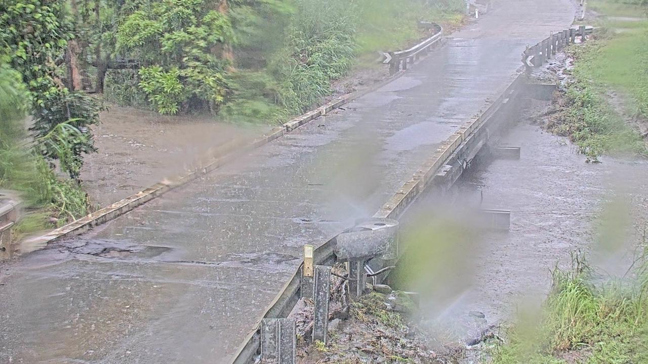 Water beginning to rise at Four Ways Bridge at Kelsey Creek in the Whitsundays.