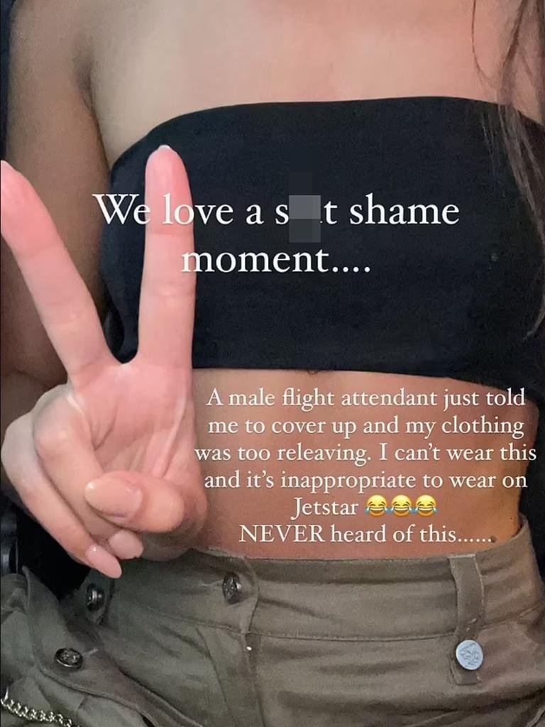 Amelia Marni was not happy she was told to ‘cover up’. Picture: Instagram