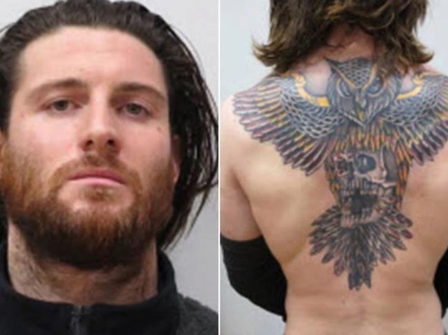 Shane O'Brien has drastically changed his appearance, including the massive back tattoo. (Metropolitan Police)