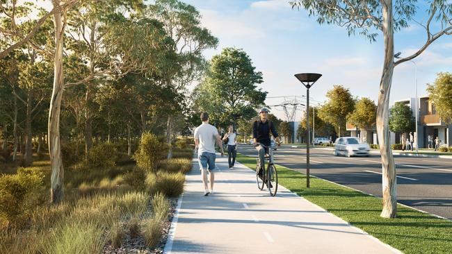 Artist impression of  Collector Road, West Schofields.