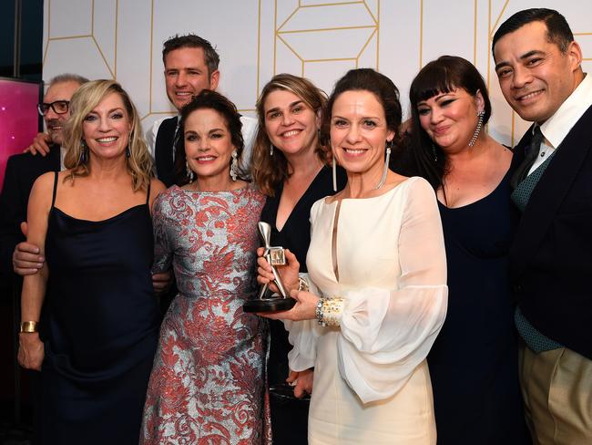 The cast of Wentworth picked up their second Logie win in this category. Picture: AAP Image/Dan Peled