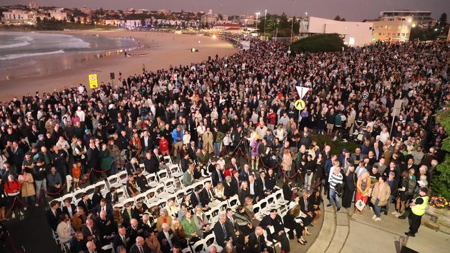 More than 5000 people attended the Bondi service. Picture: John Grainger