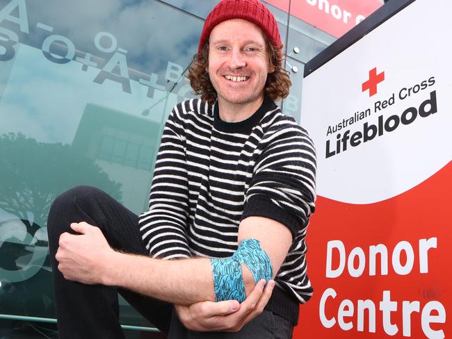 Andrew MacKinnon who recovered from COVID-19 earlier this year is now giving blood that's helping to treat those with COVID-19, and is used in research for a vaccine. Picture: Glenn Ferguson