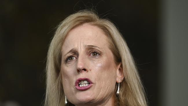 Finance and Women’s Minister Katy Gallagher remained tight lipped on what the budget would deliver. Picture: NCA NewsWire / Martin Ollman