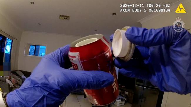 A still from footage captured by Queensland Police during a major drug bust in Brisbane's Fortitude Valley.