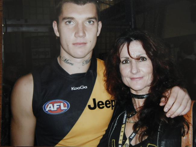 A photo of Richmond star Dustin Martin and his mum Kathy.