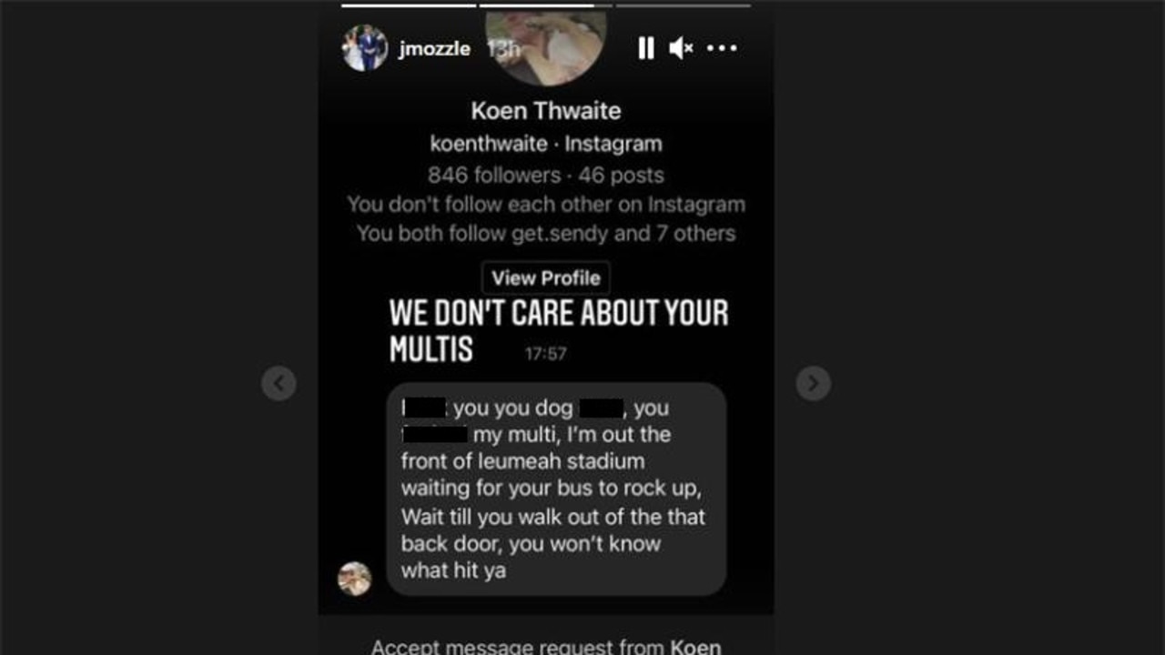 Josh Morris has called out Instagram abuse.