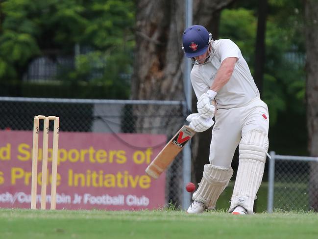 kookaburra Cup Cricket match between PBC and Mudgeeraba Nerang played at Currumbin. PBC Fielding Mudgeeraba? Nerang Bating. Mudgeeraba Batsman Josh Nelson. PBC bowler Ryan Kettle. Pic Mike Batterham