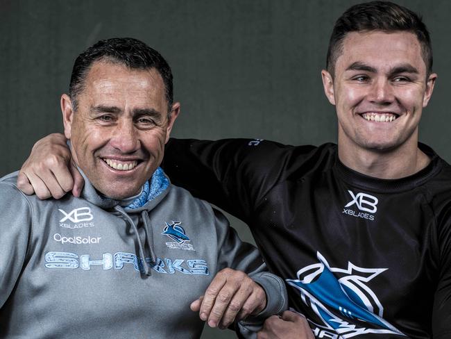 Sharks Coach Shane Flanagan and Son Kyle.Kyle will make his much-anticipated NRL debut this Sunday v Knights.Picture's Darren Leigh Roberts