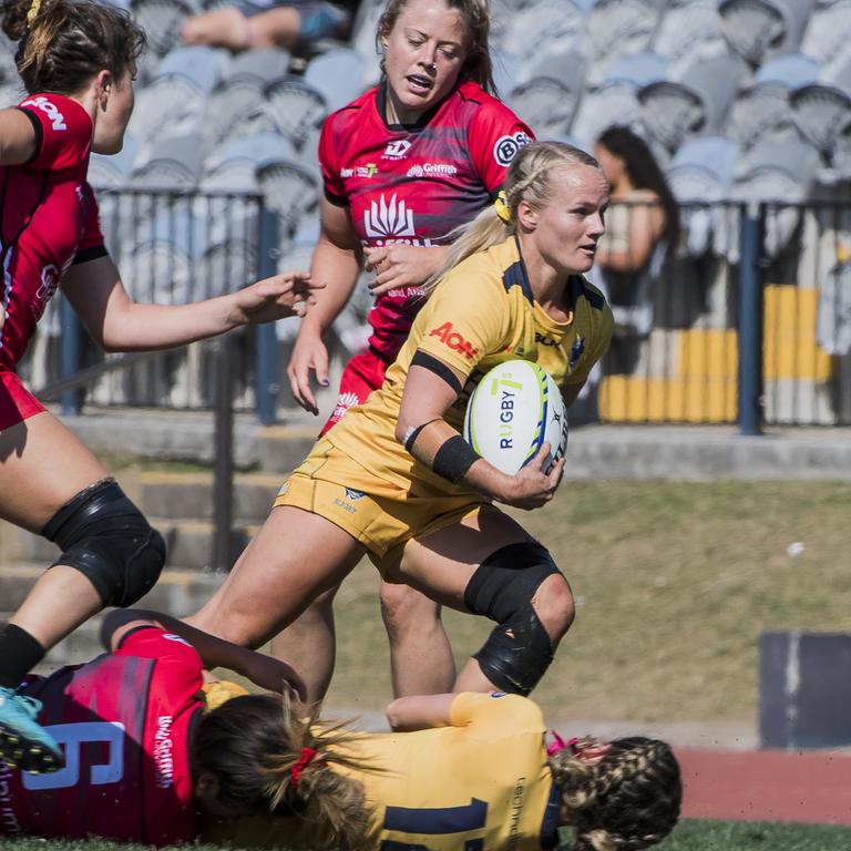 Action from the opening weekend of the Aon Rugby Sevens. Picture: CAVAN FLYNN