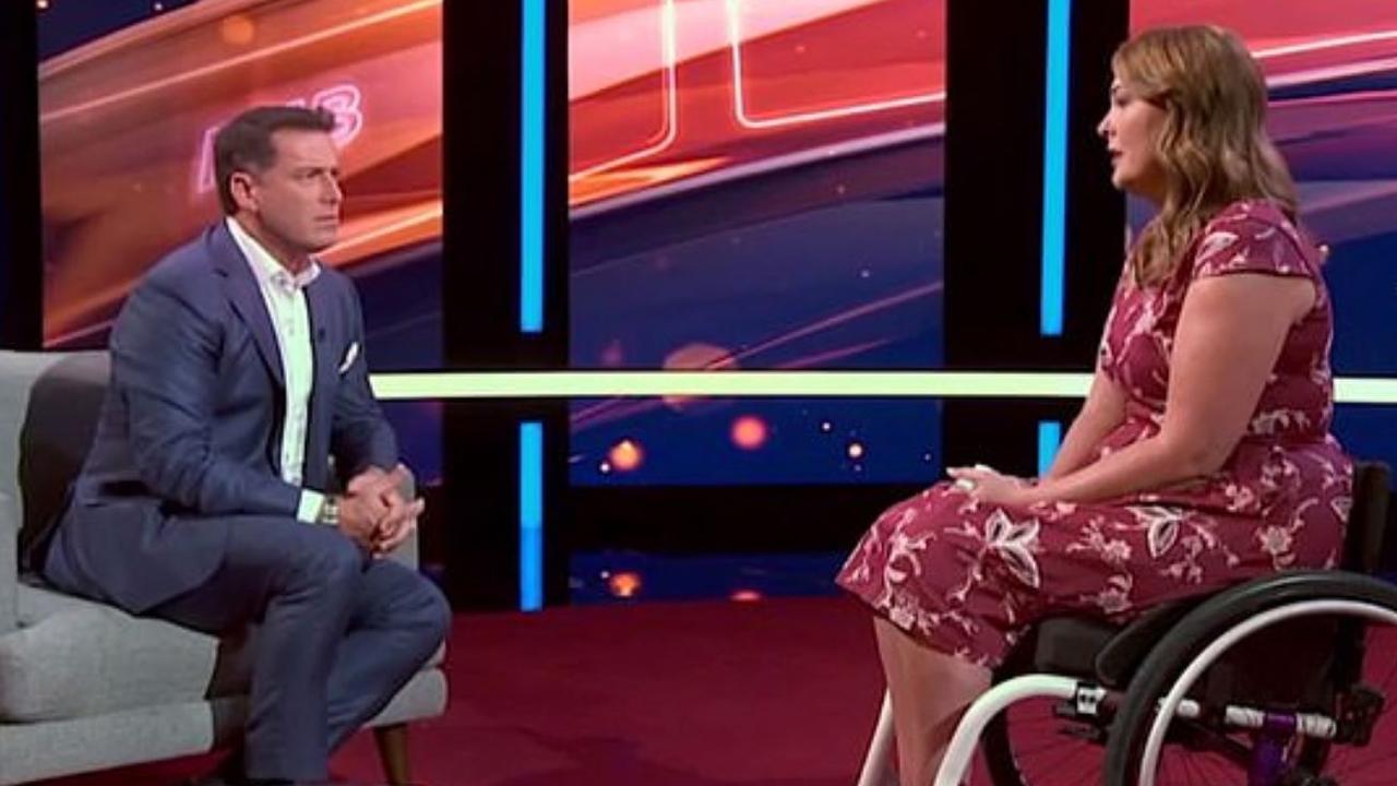 Jo Gilchrist, appearing on This Time Next Year, was left wheelchair-bound after she used a friend’s make-up brush. Picture: Channel 9