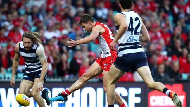 Late inclusion Ben Ronke was lively for Sydney. Picture: Cameron Spencer/Getty Images.