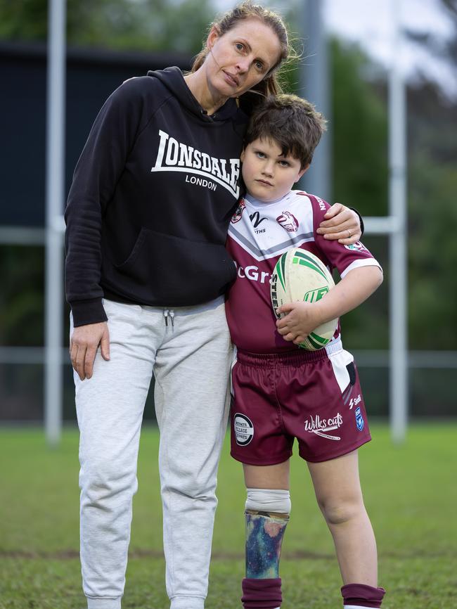 Bec Healy, with son Eli, has been left distressed and dismayed. Picture Thomas Lisson