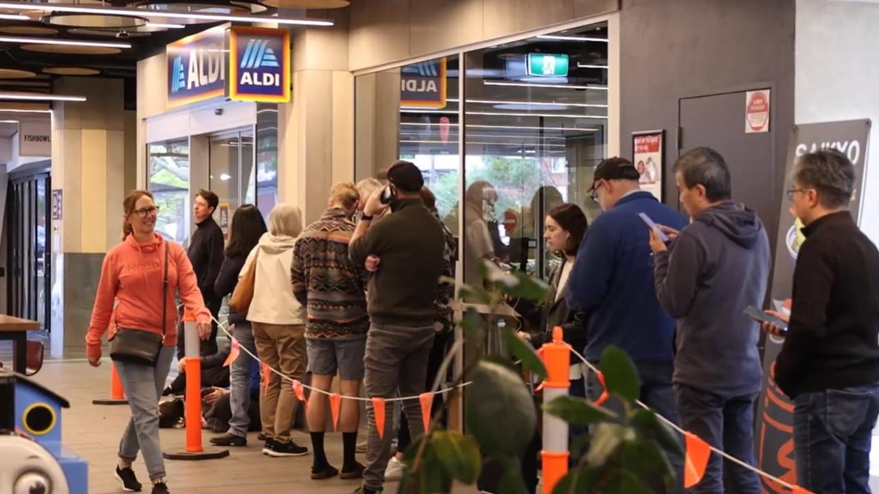 Customers were lining up well before 8.30am to get their hands on the Snow Gear Special Buys range that hit stores on Saturday.