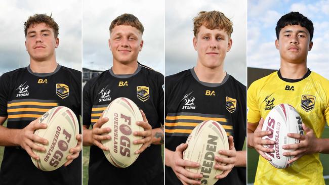 Rising rugby league talents Jett Ryan, Will Joyner, Oliver Kleijn and Kaio Moses. Pictures: Patrick Woods.