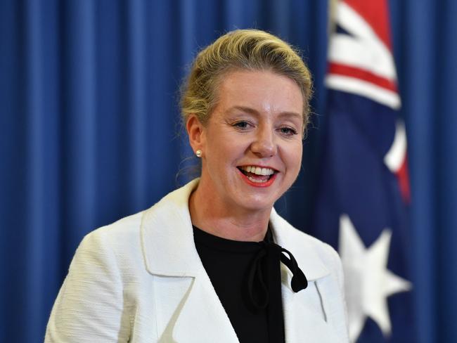 Senator Bridget McKenzie, acting leader of the National Party is seen during a press conference. Picture: AAP