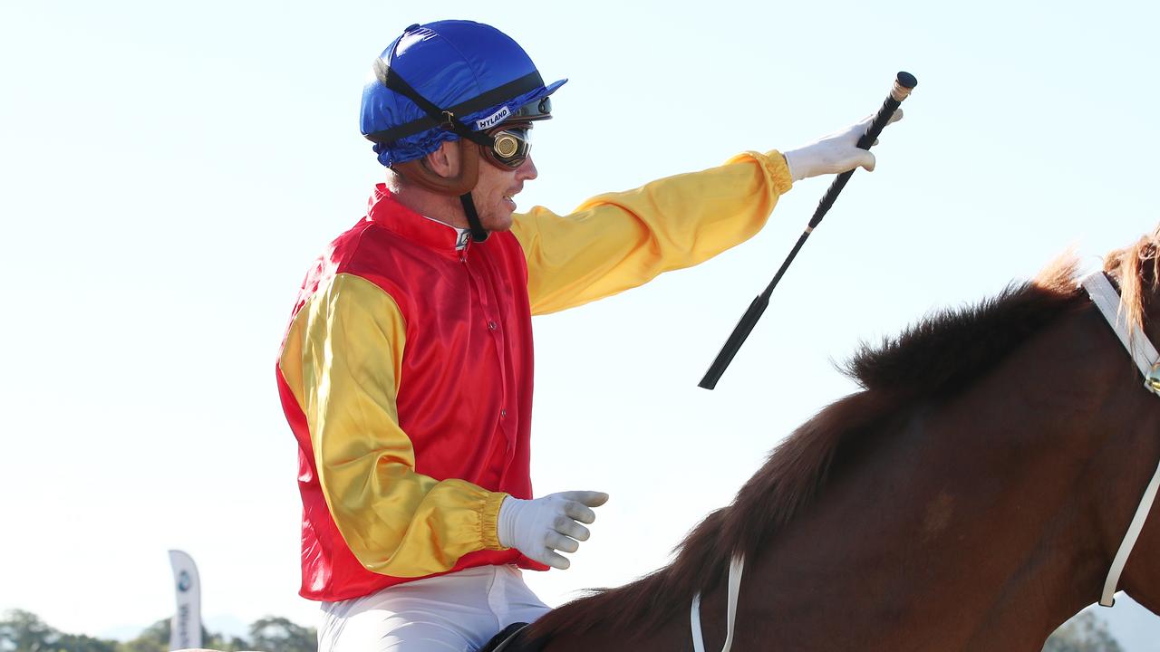 Ryan Wiggins will be among the 16 jockeys who will saddle up in the Twiggy’s Get Out Stakes at Callaghan Park on Thursday. PICTURE: BRENDAN RADKE