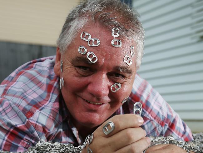 Earlville resident Keith Marshall has collected an estimated one million ring pull can tops over a few years with the help of some friends. He plans on recycling the ring pulls. Picture: Brendan Radke.