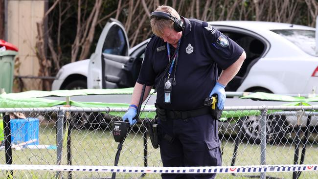 Police investigate at a shooting at Waterford West. Picture: Liam Kidston.