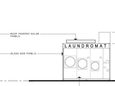 An artist's impression of a self-service laundromat facility to be installed at the Ultra service station on Pittwater Rd, Manly.