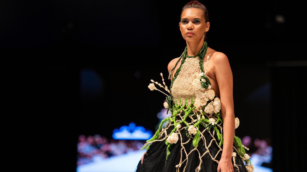 2024 Country to Couture at the Darwin Convention Centre showcases hand-designed First Nations fashion. Picture: Pema Tamang Pakhrin