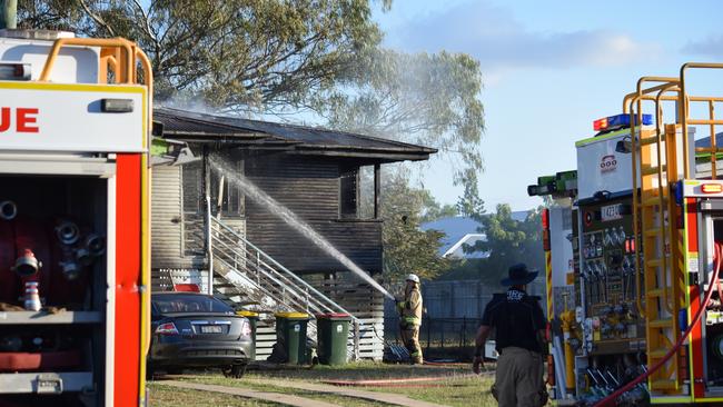 House destroyed in Garbutt with two men taken to hospital with life-threatening injuries.