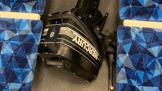 A Mercury outboard motor was found on a suburban train in Kananook.