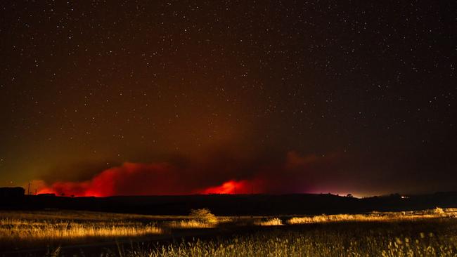 A major fire continues to burn out of control. Picture: Timothy Dean