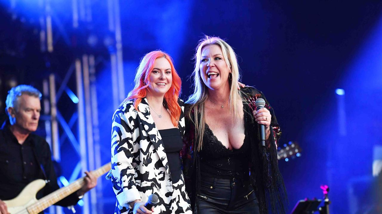 Gina Jefferys and Brooke MMcClymont performs main stage at Gympie Music Muster. Picture: Patrick Woods.