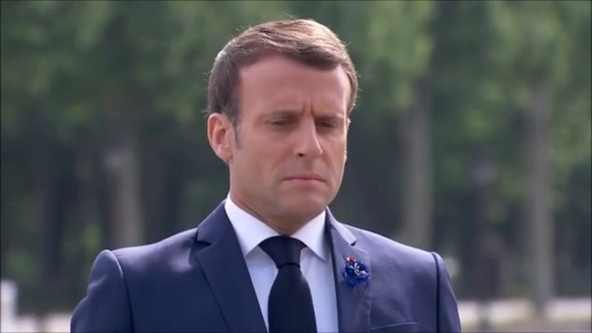 Macron Visits Charles de Gaulle Statue in Scaled-Down VE Day Celebration