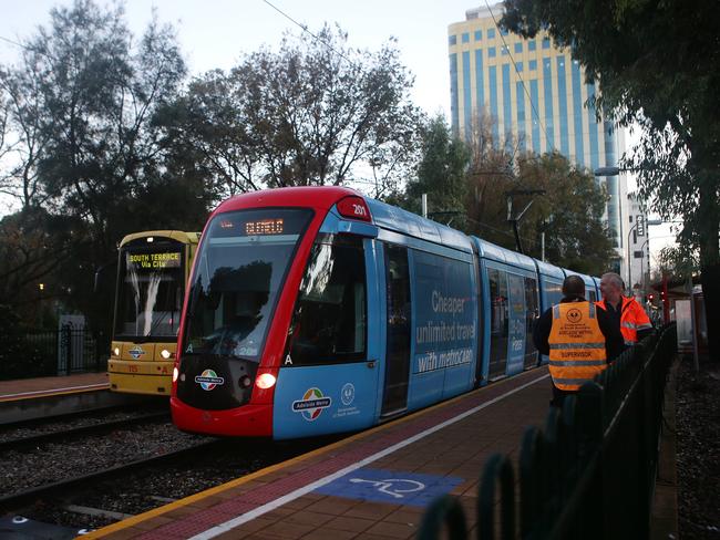 Public transport, including tram services, was disrupted during the siege. Picture: Sarah Reed