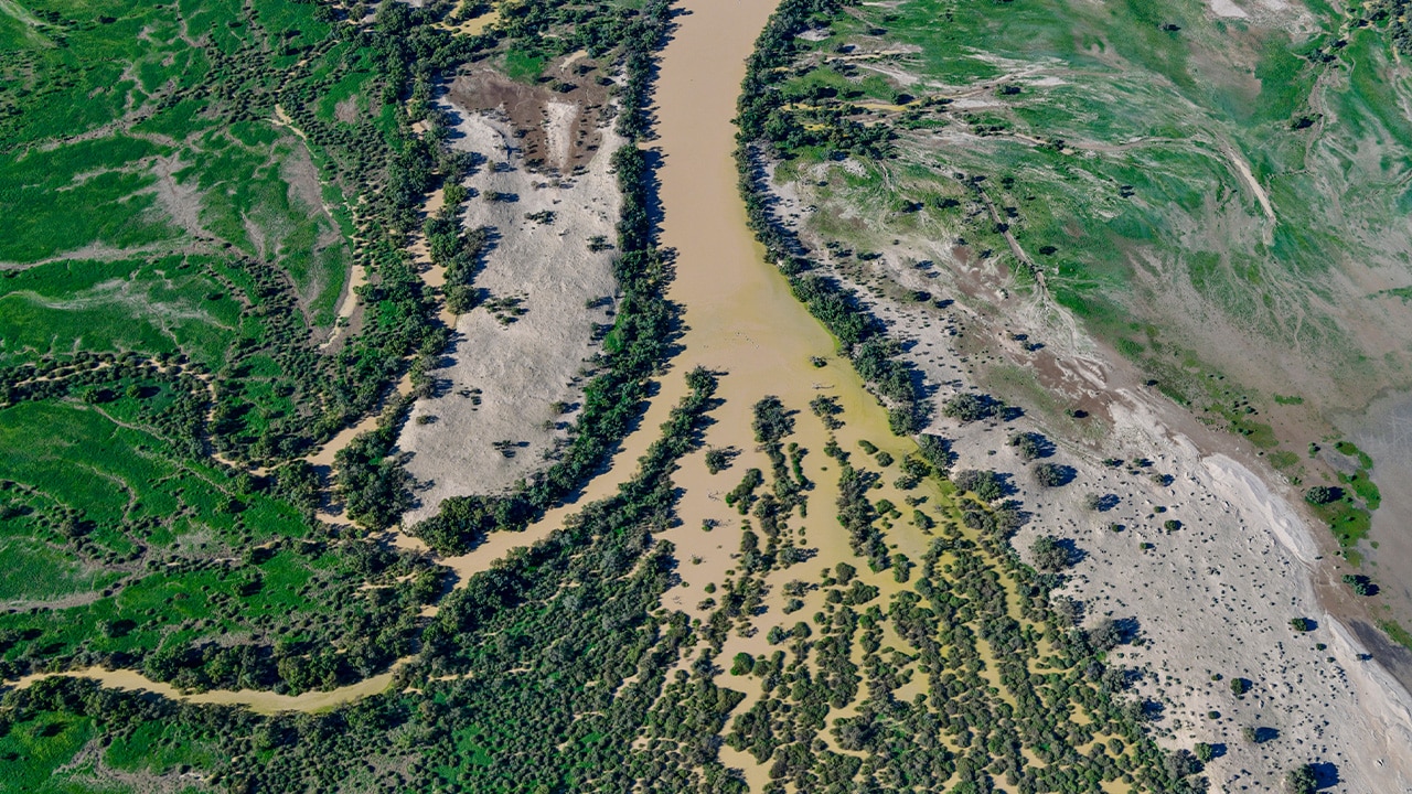 <p>We were meant to &ldquo;follow the flood&rdquo; north to Birdsville for lunch, but incoming bad weather had other ideas. Don&rsquo;t come here thinking it never rains. It does, and because the land is so mercilessly flat the water spreads out like a sheet, turning dirt roads &ndash; and old railways &ndash; into unnavigable quagmires.</p><p>The Birdsville Big Red Bash, an annual three-day music festival, was hit hard. The Birdsville Track northeast from Marree was closed and police had set up barricades. Roads were impassable. The Marree Hotel overflowed with frustrated Bash-goers.</p>