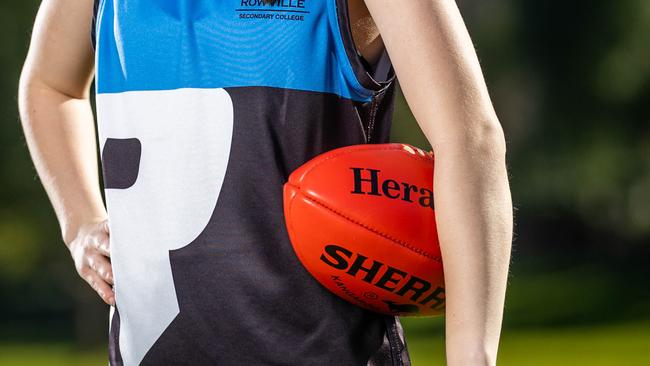 Junior female footballers will be taking part in the Herald Sun Shield. Tylah Mills (17). Picture: Jake Nowakowski