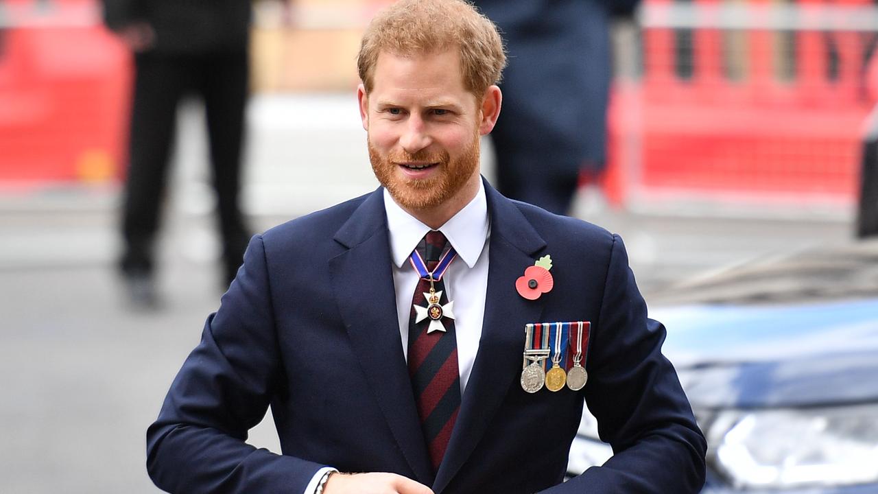 Harry has formally settled a libel claim over false reports that he abandoned soldiers after Megxit. Picture: AFP