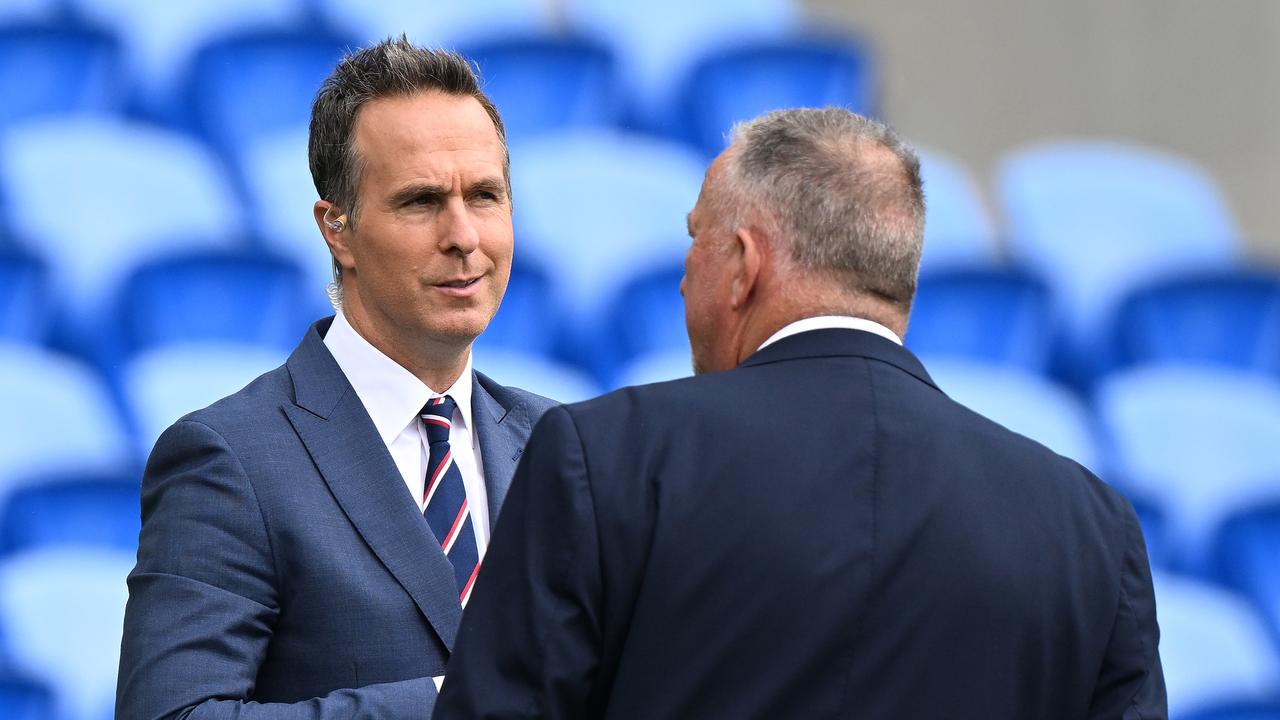 Michael Vaughan (L) has made the bold call about Cummins’ legacy. Picture: Getty