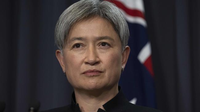 CANBERRA, AUSTRALIA NewsWire Photos OCTOBER 10, 2022:Minister for Foreign Affairs, Senator Penny Wong spoke to media at Parliament House in Canberra.Picture: NCA NewsWire / Gary Ramage