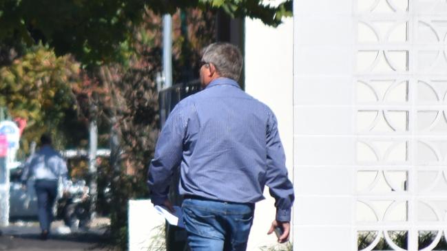 Truckie Gavin Stuart Jansen leaving the Toowoomba courthouse in May 2025 after pleading guilty to assaulting staff at a Glenvale pub.