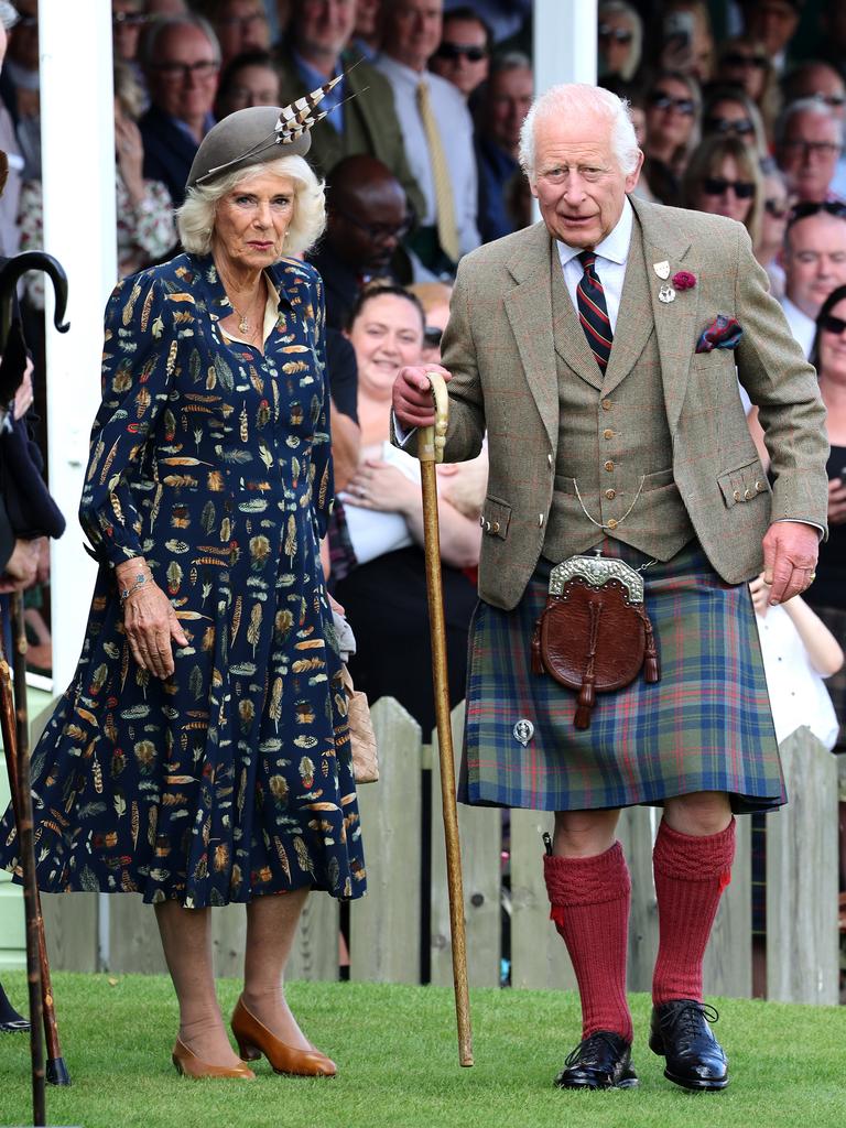 King Charles III and Queen Camilla attend The Braemar Gathering 2024. Photo by Chris Jackson/Getty Images.