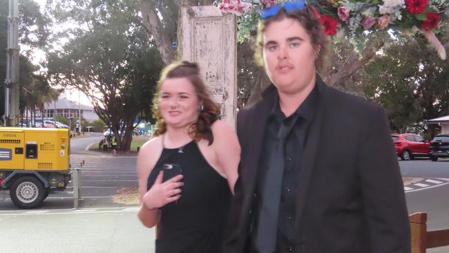 Hannah Lobegeiger and Kade Jackson at the Hervey Bay State High School formal.