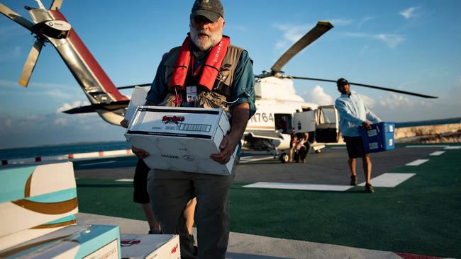 Chef Jose Andres carries food relief while working with his charity group World Central Kitchen which lost seven aid workers in an Israeli strike. Picture: AFP.