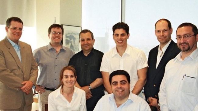 Scott Morrison and Bill Shorten (from left) with former Israeli prime minister Ehud Barak. (Then unknown male, Peter Crone, unknown male, and front row: unknown female and Joe Tripodi.)