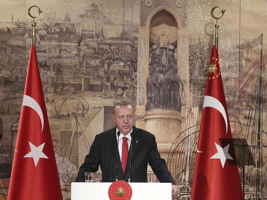 Turkish President Recep Tayyip Erdogan says his country "cannot forget" the harshly worded letter from US President Donald Trump. Picture: Presidential Press Service via AP, Pool