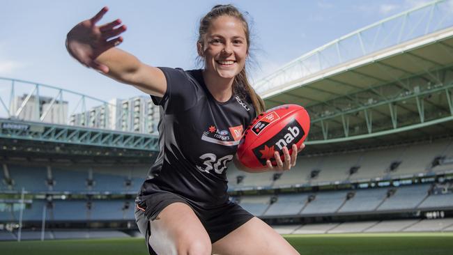 Castlemaine export Tiahna Cochrane hopes to join Dustin Martin in the AFL ranks. Picture: Jason Edwards