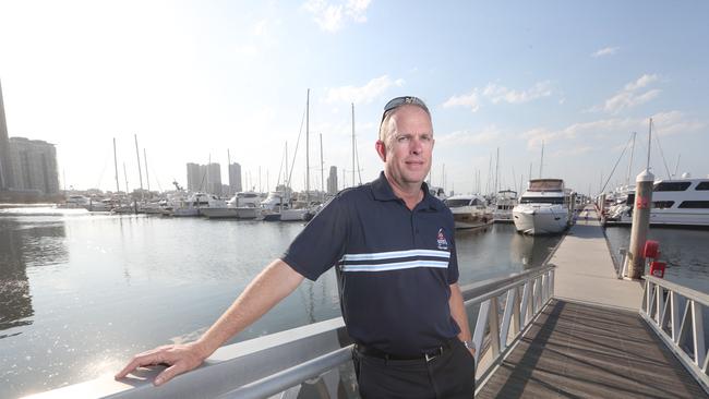 Brett James at Southport Yacht Club for a story on the Broadwater.Photo by Richard Gosling