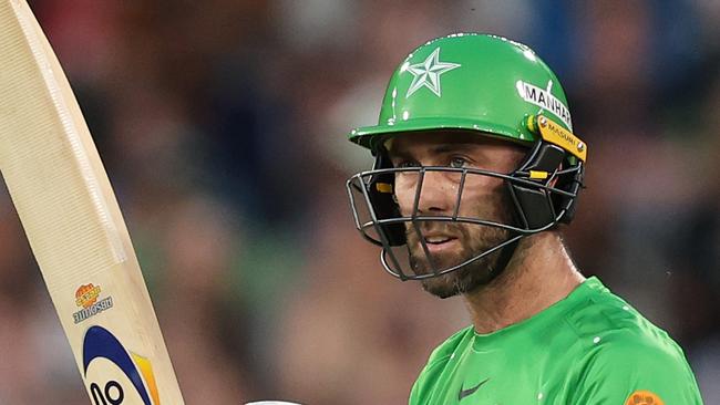 MELBOURNE, AUSTRALIA - JANUARY 09: Glenn Maxwell of the Stars celebrates after scoring a half century during the BBL match between Melbourne Stars and Sydney Sixers at Melbourne Cricket Ground, on January 09, 2025, in Melbourne, Australia. (Photo by Robert Cianflone/Getty Images)